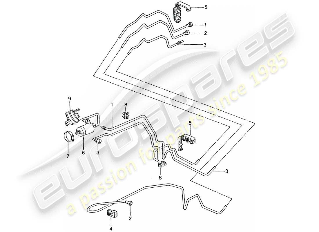 porsche 2001 (996 turbo / gt2) fuel system part diagram