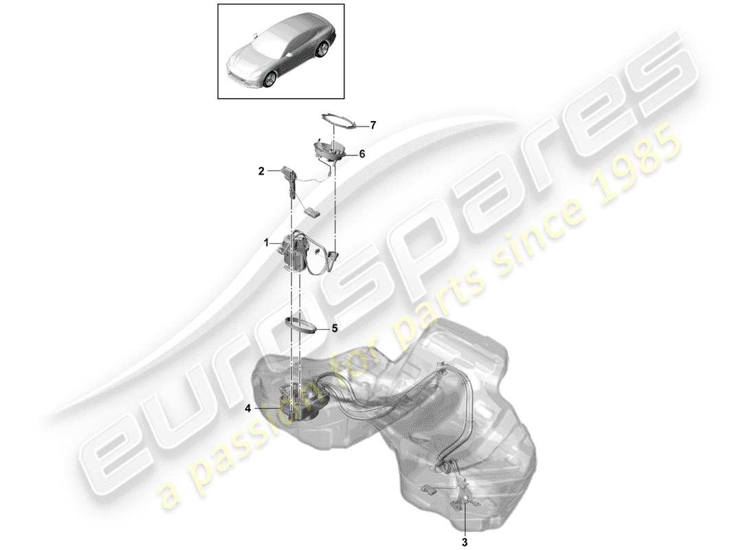 porsche 2017 (panamera 971-1) fuel pump suction jet pump part diagram