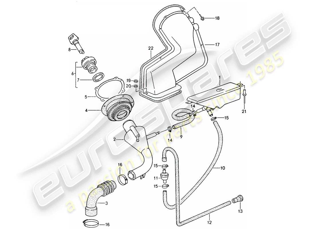 porsche 1992 (968) filler neck part diagram