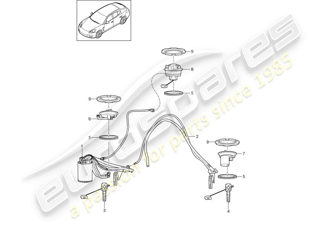 porsche 2015 (panamera 970) fuel tank fuel pump suction jet pump part diagram
