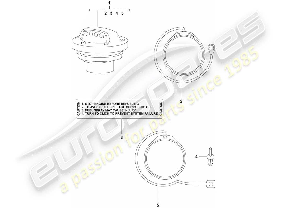 porsche 2007 (tequipment cayenne) cap with retaining strap for parts diagram