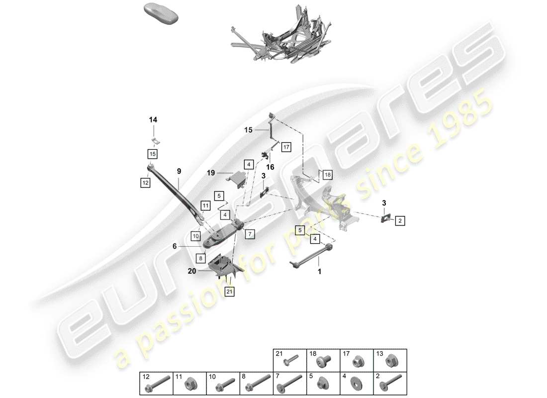 porsche 2020 (718 boxster spyder) guide parts diagram