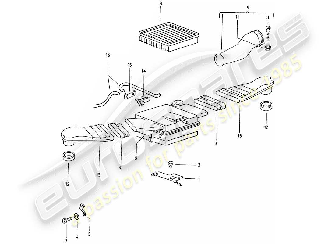 porsche 1976 (914) air cleaner part diagram