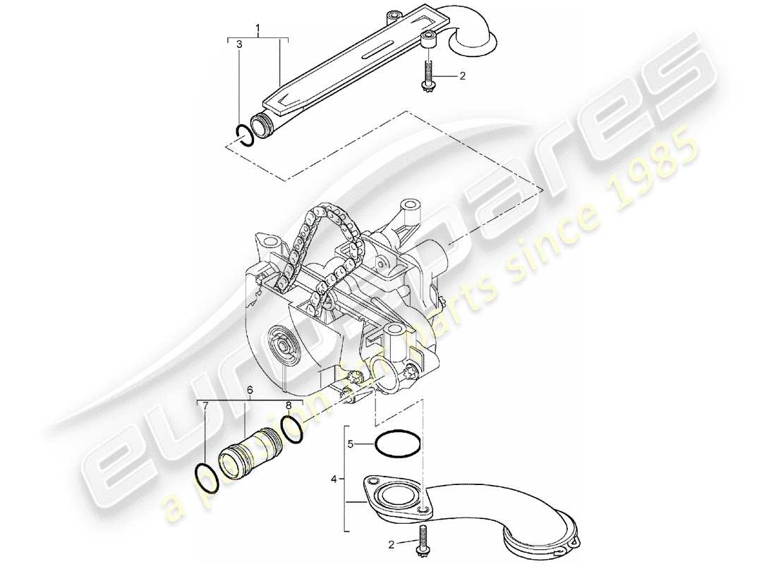 porsche 2003 (cayenne e1 9pa) oil pump intake manifold parts diagram