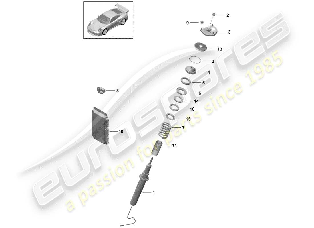 porsche 2016 (991-1 turbo) vibration damper part diagram