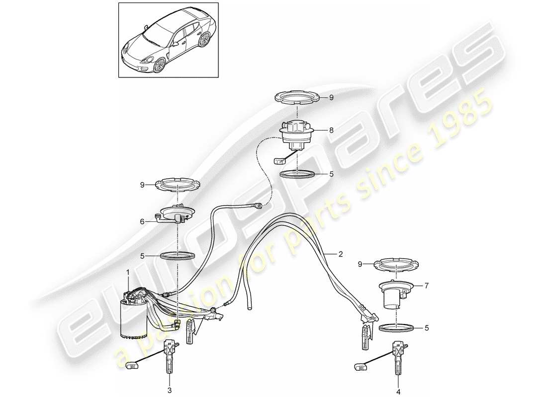 porsche 2016 (panamera 970) fuel tank fuel pump suction jet pump parts diagram