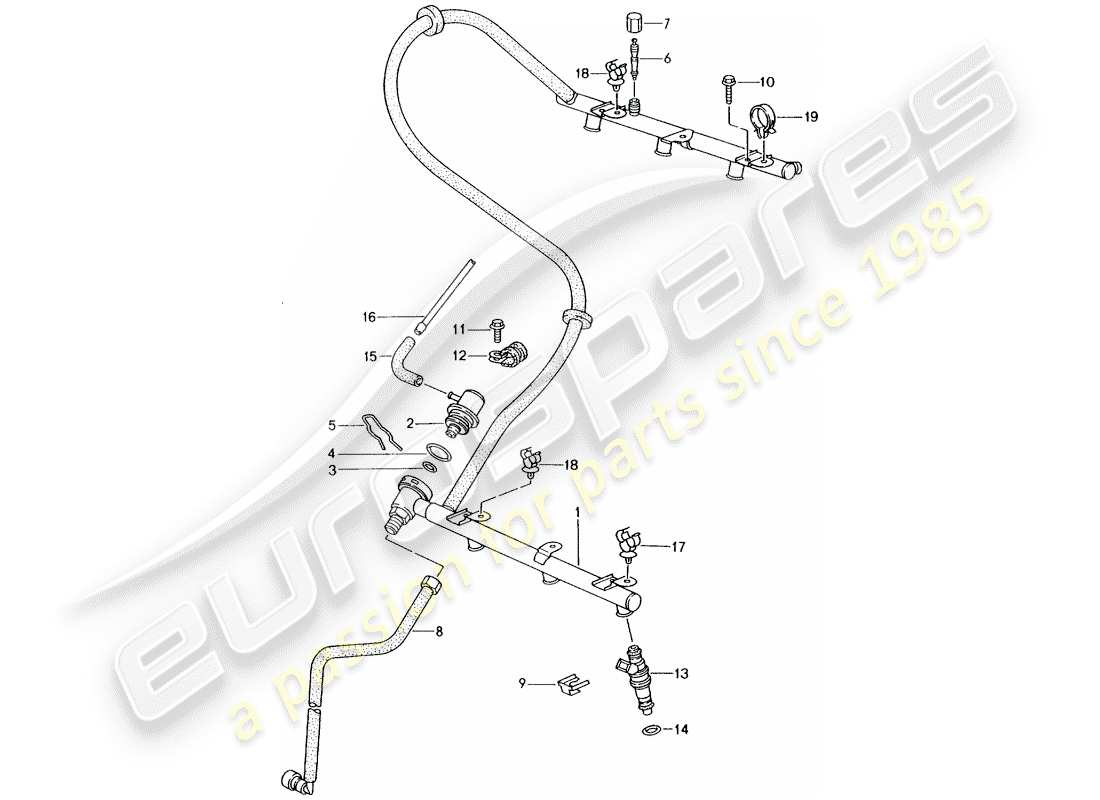 porsche 2004 (986 boxster) fuel collection pipe parts diagram