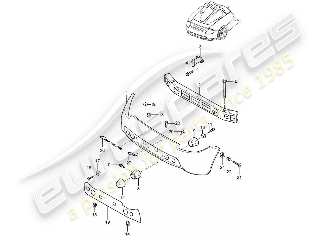 porsche 2006 (carrera gt) lining part diagram