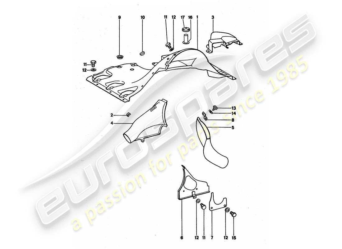 porsche 1975 (911 turbo) air duct part diagram