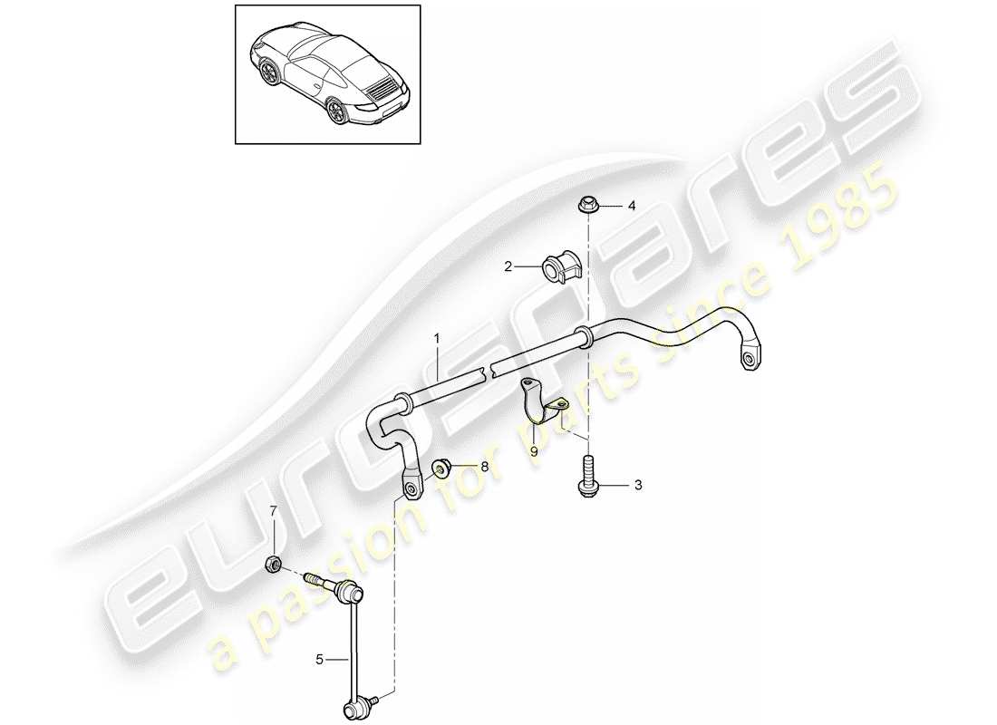 porsche 997 gen. 2 (2009) stabilizer parts diagram