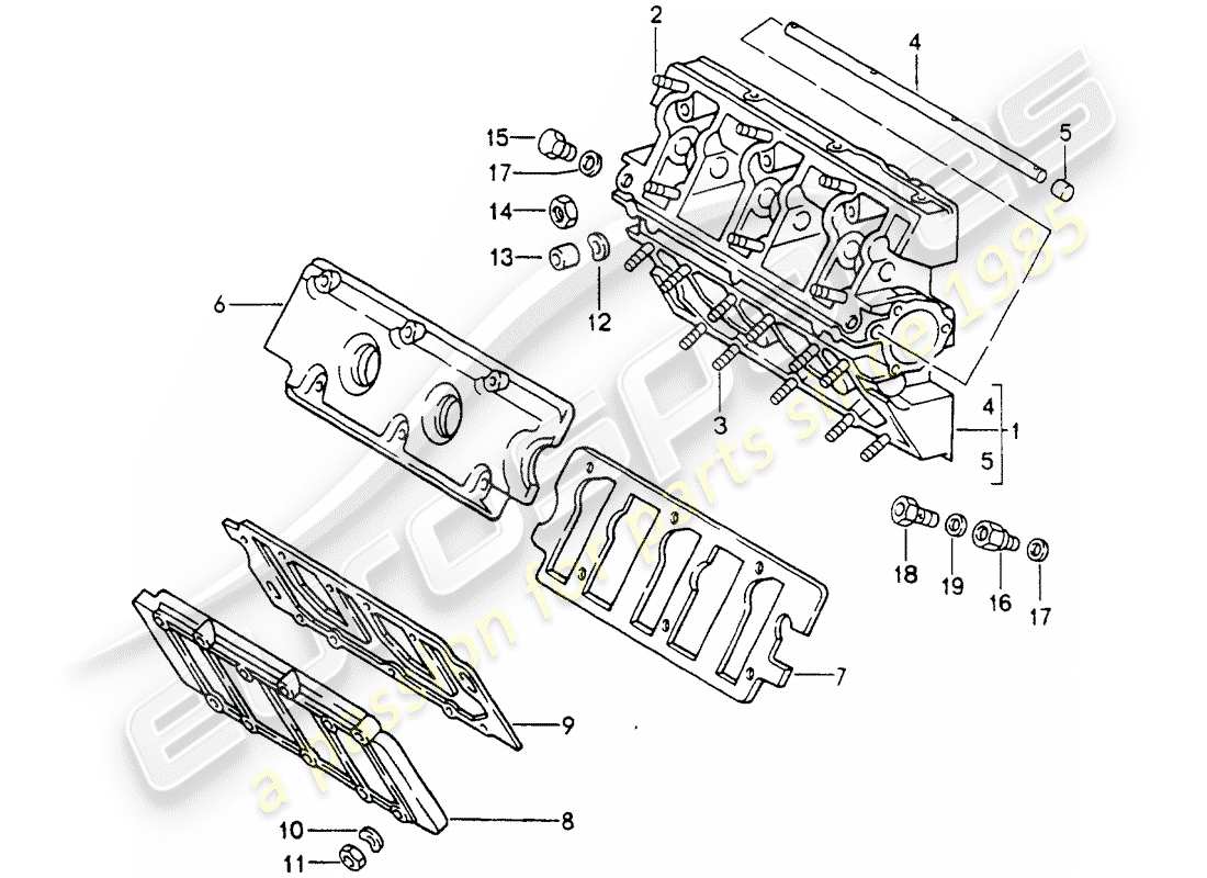 porsche 1993 (964) camshaft housing parts diagram