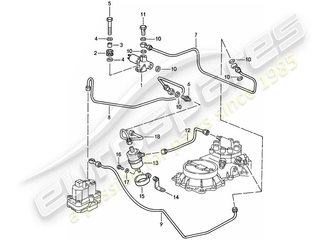 porsche 1986 (928) control pressure - lowering - d - mj 1983>> - mj 1983 part diagram