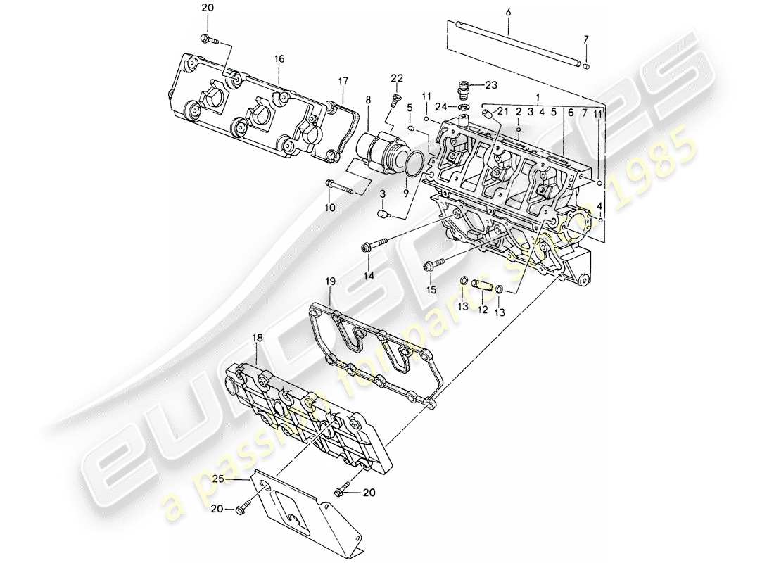 porsche 1998 (993) camshaft housing part diagram