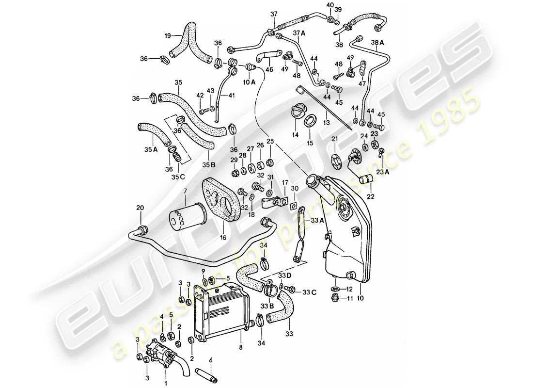 porsche 1981 (911) engine lubrication part diagram