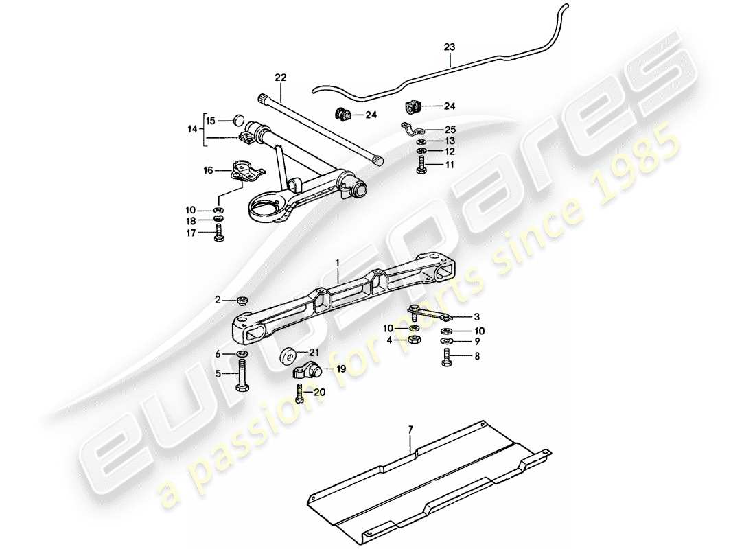 porsche 1981 (911) front axle - stabilizer part diagram