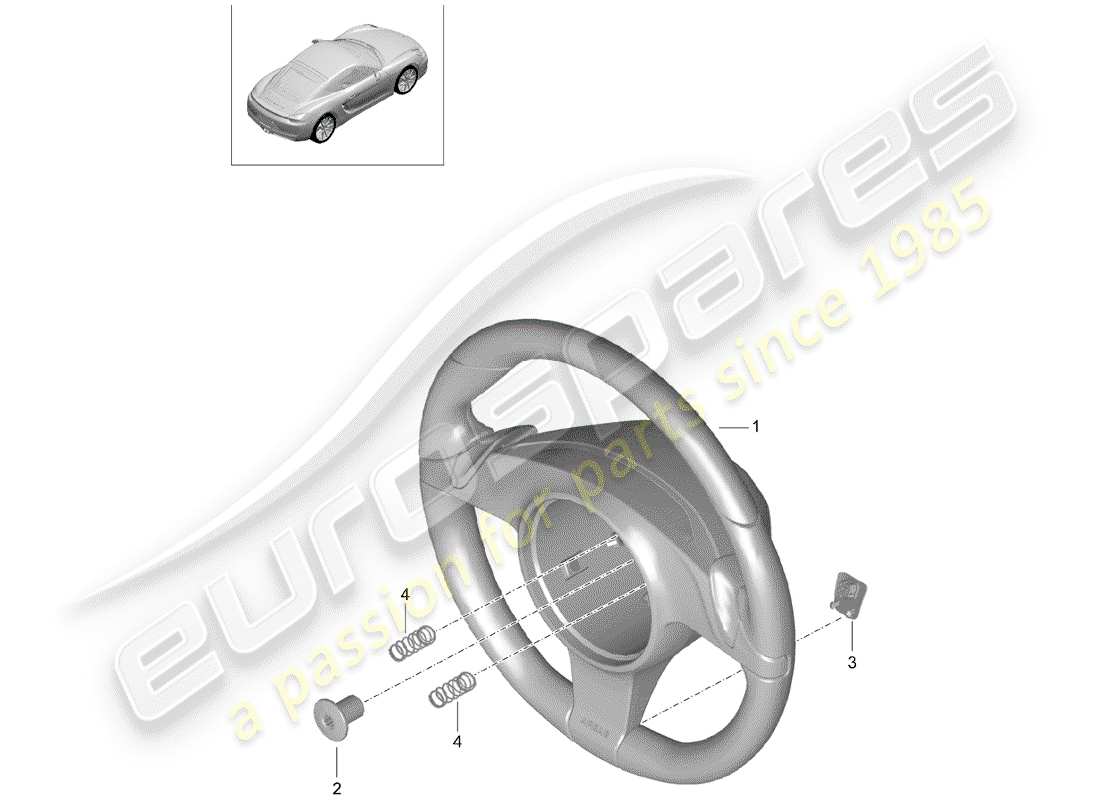 porsche 2014 (981 cayman) steering wheel part diagram