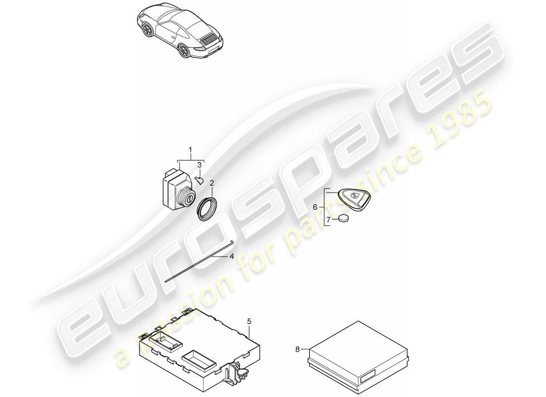 porsche 2009 (997-2) control units parts diagram