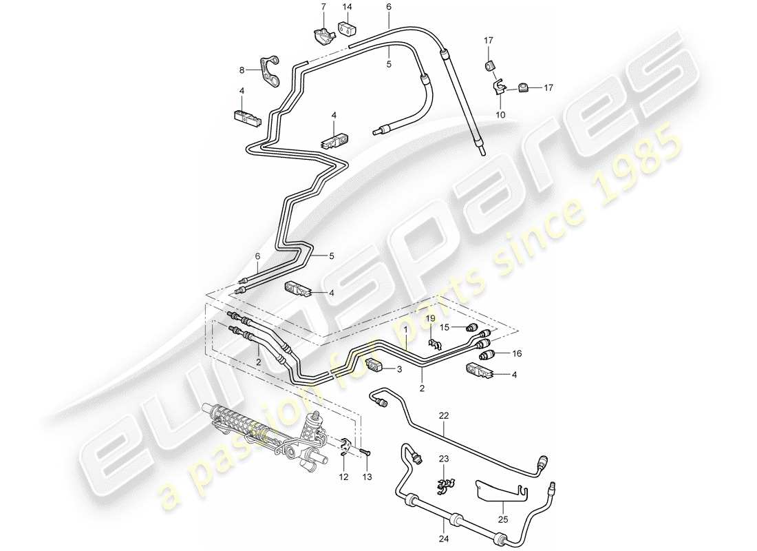 porsche 2009 997-2 turbo / gt2 power steering parts diagram