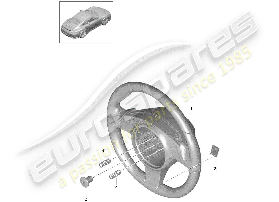 porsche 2016 (991-1 turbo) steering wheel d >>- mj 2016 part diagram