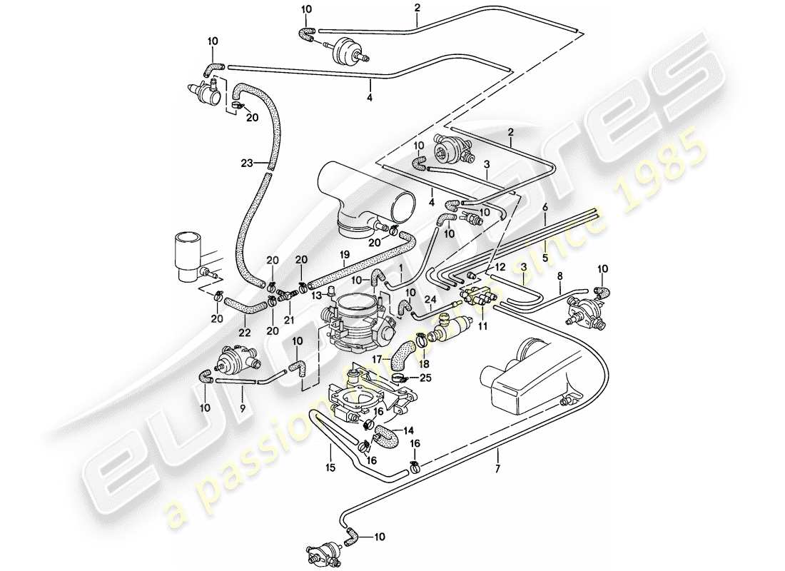 porsche 1986 (928) lh-jetronic - 2 - d - mj 1985>> part diagram