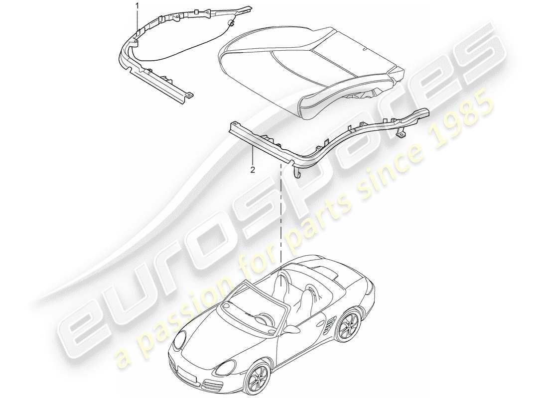 porsche 2011 (987 boxster) frame seat cushion standard seat comfort seat parts diagram