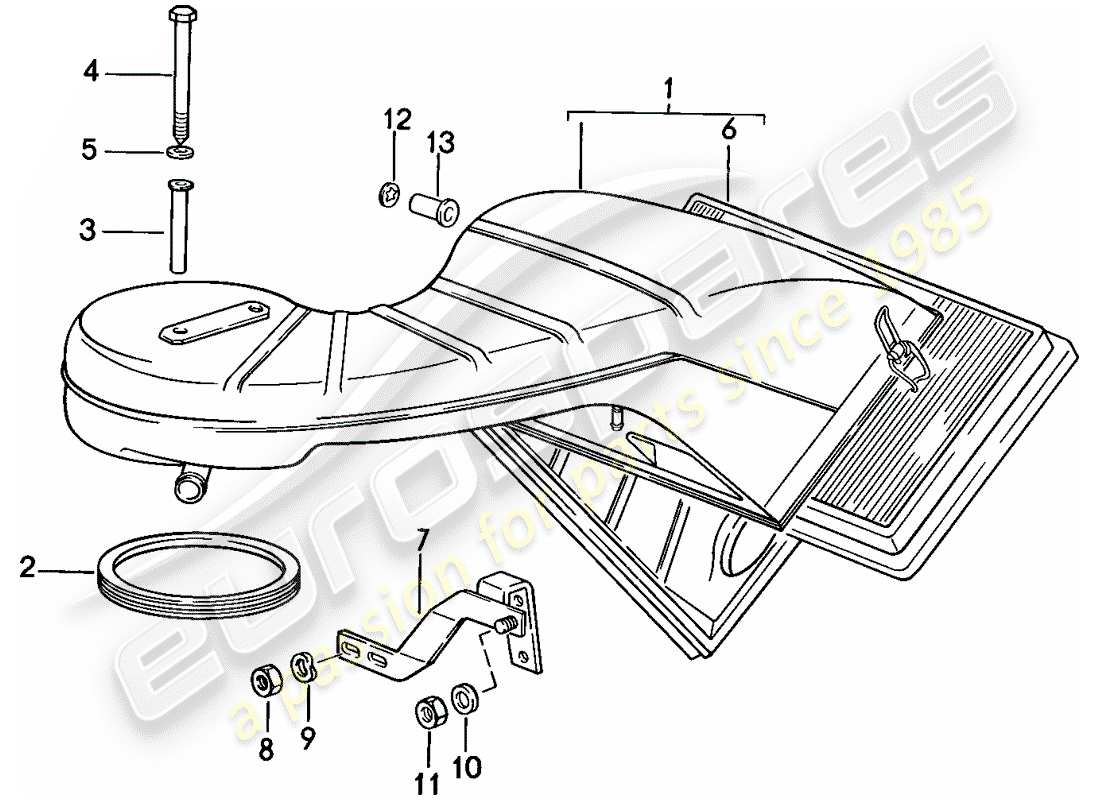 porsche 1989 (911) air cleaner part diagram