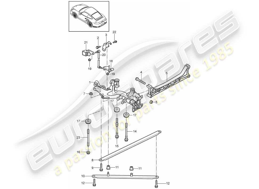 porsche 2013 (997-2 turbo / gt2 rs) rear axle parts diagram