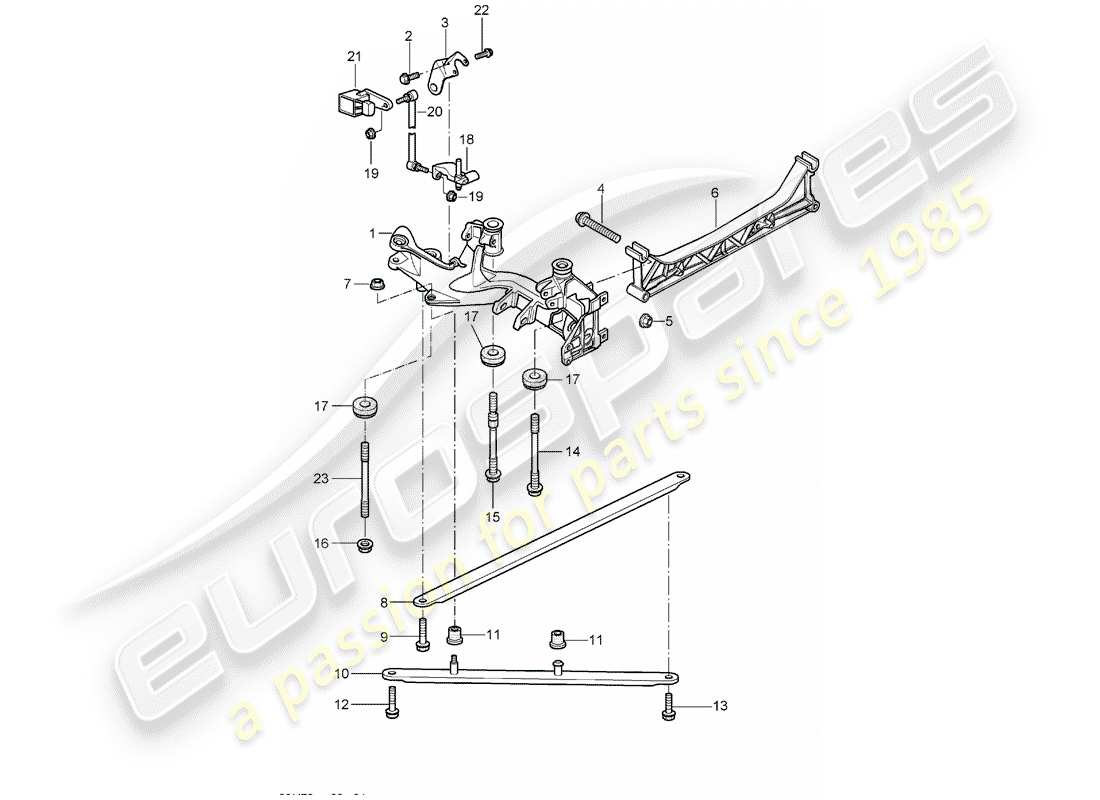 porsche 2005 (997-1) rear axle parts diagram