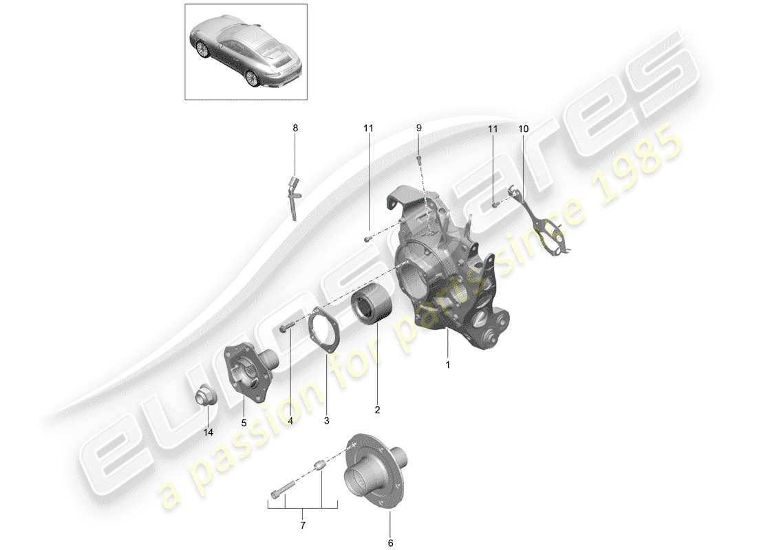 porsche 991 gen. 2 (2020) rear axle parts diagram