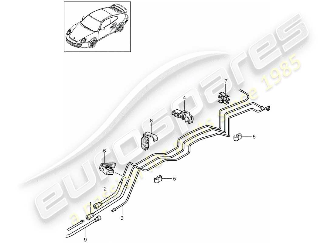 porsche 2013 (997-2 turbo / gt2 rs) fuel system parts diagram