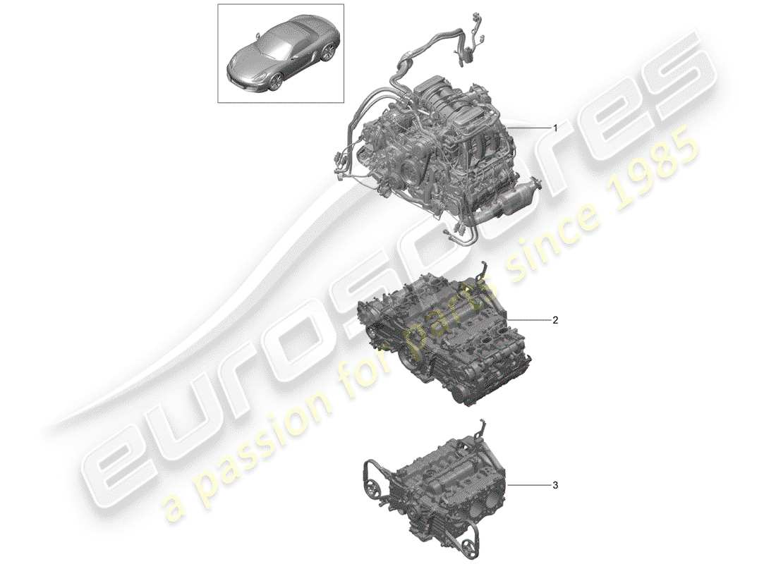porsche 2013 (981 boxster) replacement engine but without: clutch plate - pdk - gearbox but without: flywheel manual gearbox included compressor air conditioning parts diagram
