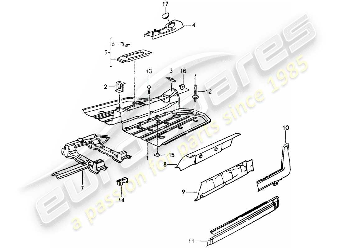 porsche 1990 (964) frame parts diagram