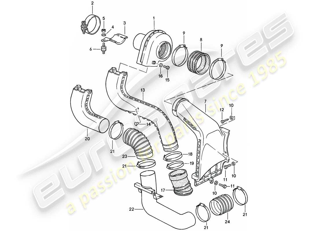 porsche 1984 (911) additional blower part diagram