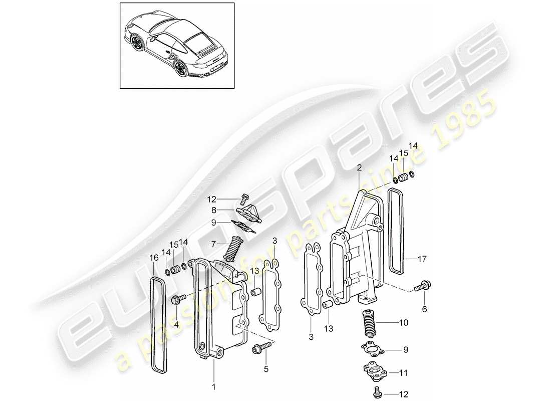 porsche 2011 (997-2 turbo / gt2 rs) chain case parts diagram