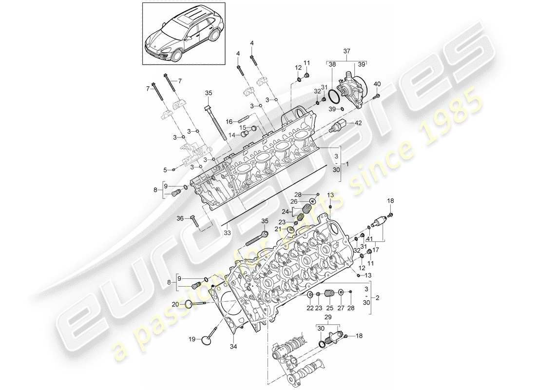 porsche 2012 (cayenne e2 92a) cylinder head vacuum pump part diagram