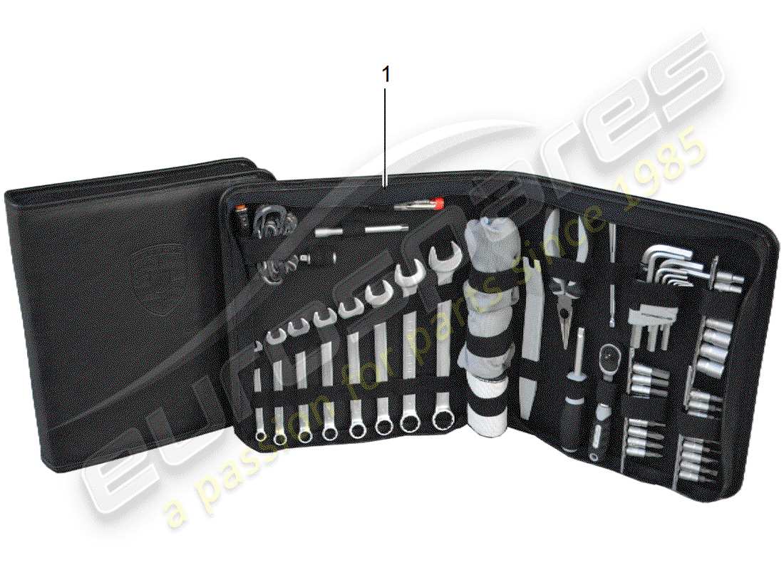 porsche 2012 (tequipment 98x/99x) tool kit bag parts diagram