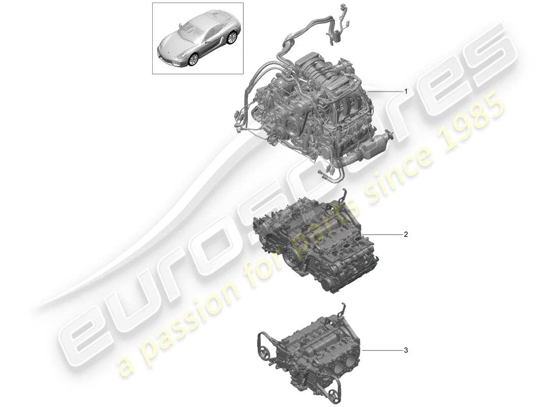 porsche 2016 (981 cayman) replacement engine but without: clutch plate - pdk - gearbox but without: flywheel manual gearbox included compressor air conditioning part diagram