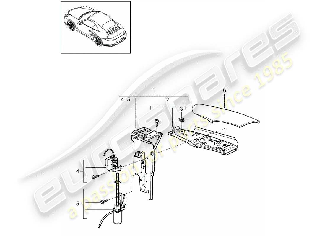porsche 2011 (997-2 turbo / gt2 rs) flap parts diagram