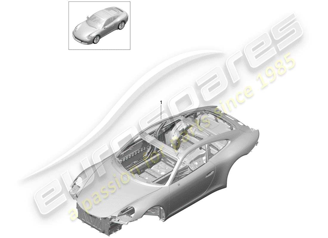 porsche 991 gen. 2 (2020) car body parts diagram