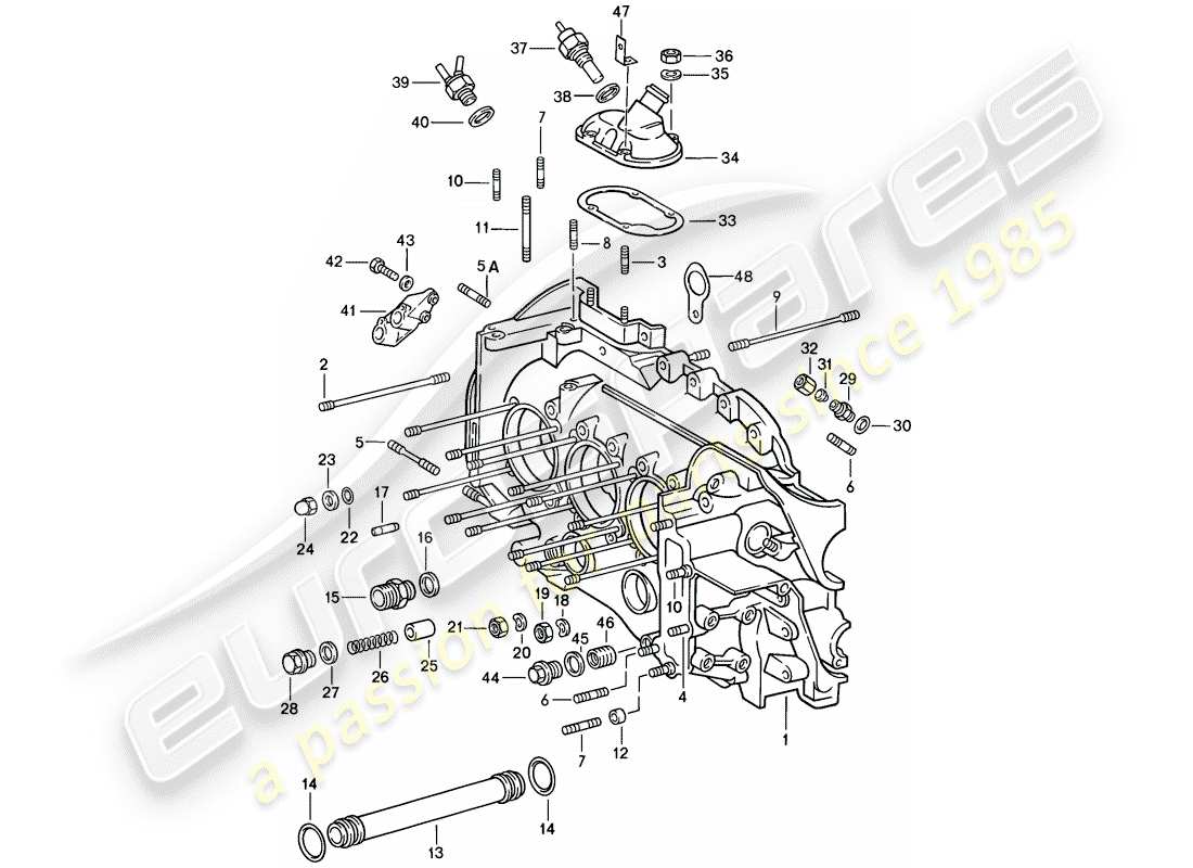 porsche 1986 (911) crankcase part diagram