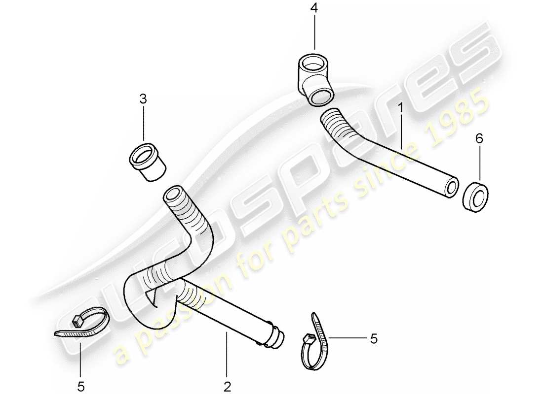 porsche 2001 (996 turbo / gt2) water drain pipe - mount - sound absorber - heater - air conditioner part diagram