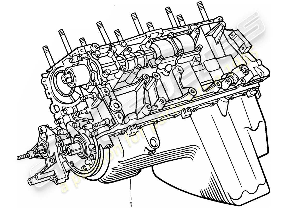 porsche 1986 (924s) short engine - crankcase parts diagram