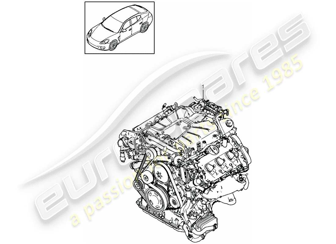 porsche 2015 (panamera 970) replacement engine part diagram