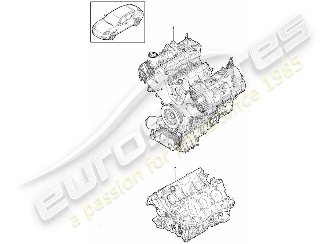 porsche 2015 (panamera 970) base engine short block part diagram