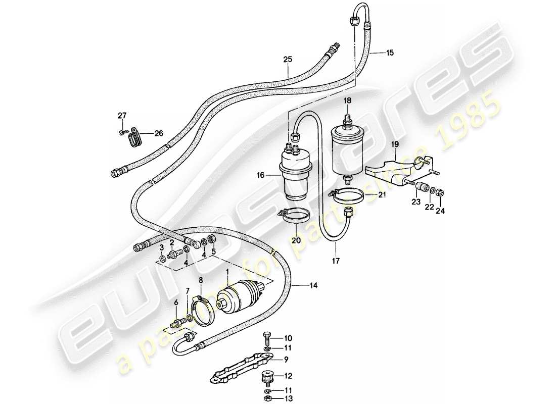 porsche 1981 (911) fuel system part diagram