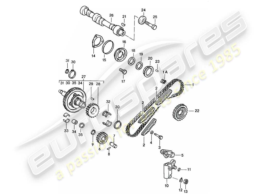 porsche 1988 (911) valve control part diagram