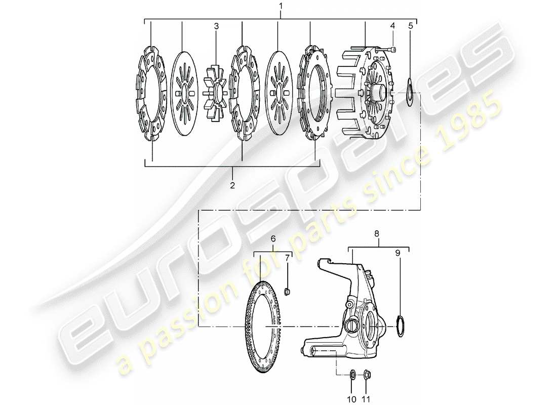 porsche 2005 (carrera gt) clutch part diagram