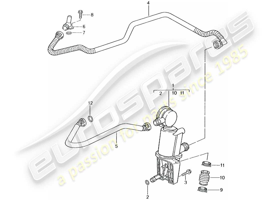porsche 2004 (986 boxster) crankcase housing oil separator parts diagram