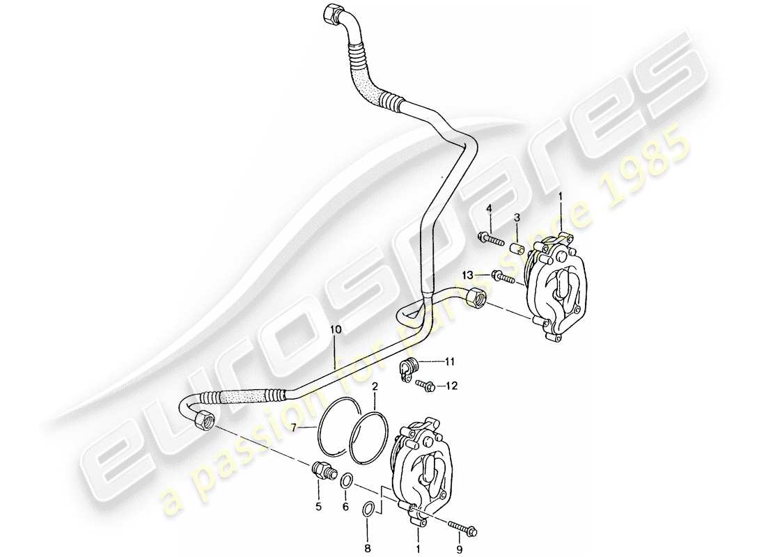 porsche 2002 (996 turbo / gt2) oil supply - return line part diagram