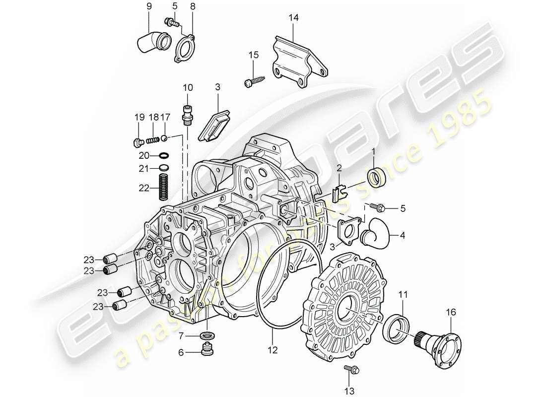 porsche 2002 (996 turbo / gt2) transmission case part diagram